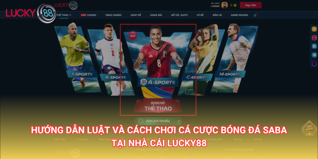 Sảnh cá cược bóng đá SABA trên nhà cái Lucky88