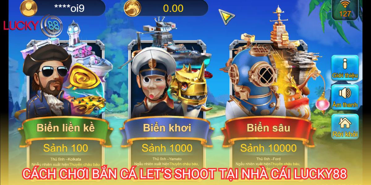 Bắn cá Let's Shoot là tựa game đổi thưởng hàng đầu tại nhà cái Lucky88